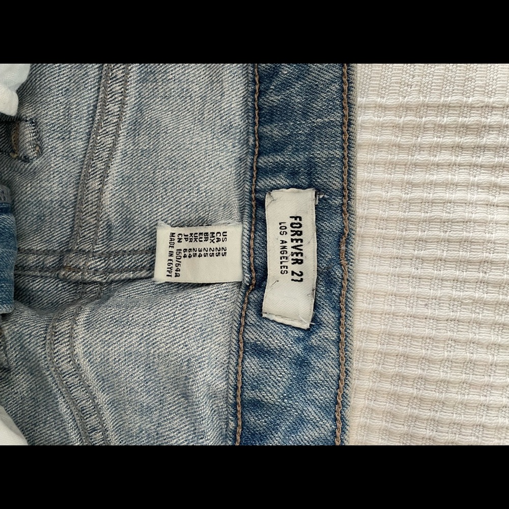 Forever 21 Ripped Jean Skirt, Size 25 - Picture 3 of 3